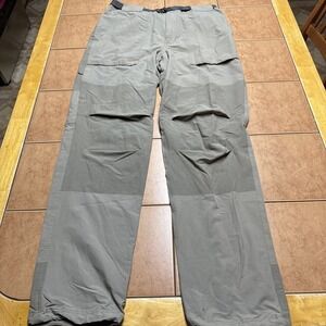 REI Co-Op Screeline Pant Mens 34x32 Khaki Belted Articulated Knee Textured Weave